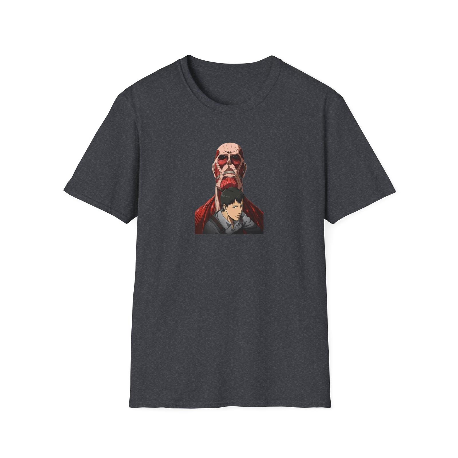 Unisex JL Anime T-Shirt Softstyle Front and Back- Berthold - Colossal Titan S разноцветный