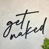 Yousheng Wooden Get Naked Wall Decoration Farmhouse Rustic Black Letter Wall Art Indoor Home Bathroom Wall Decorative Sign