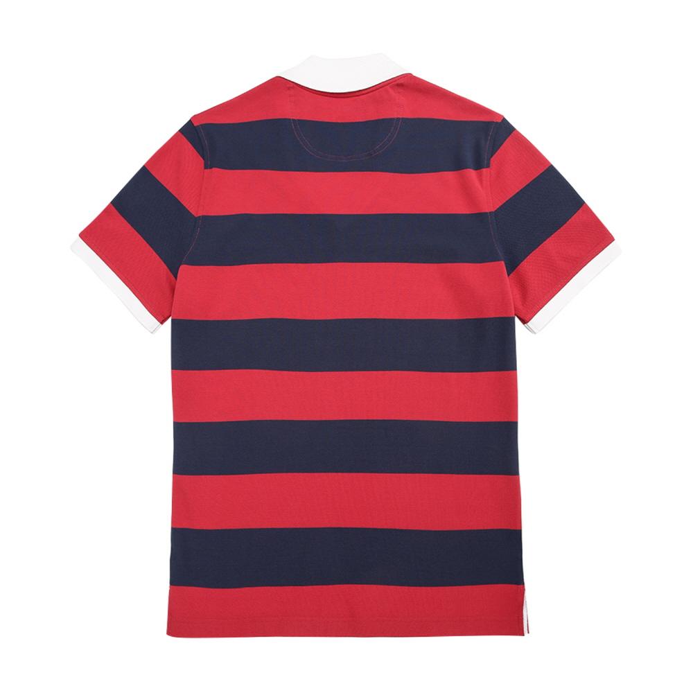 BROOKS BROTHERS Johnny Collar Striped Polo Shirt (Red) (Bbntmm8741Dem)