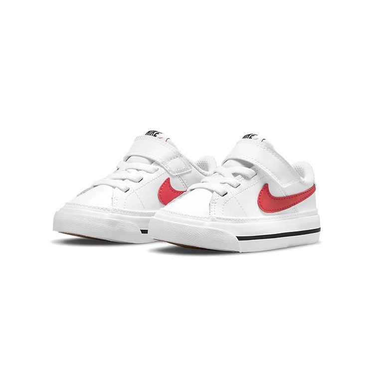 Nike Court Legacy TD White University Red Baby Sneakers Black DA5382-105