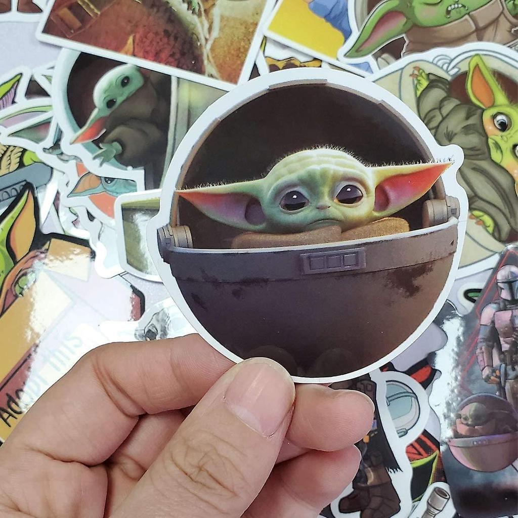 Baby_Yoda Stickers [50 Pieces] Laptop Vinyl Waterproof Sticker, Water Bottle Car Cup Computer Guitar Skateboard Luggage Bicycle Bumper,Children's Gift