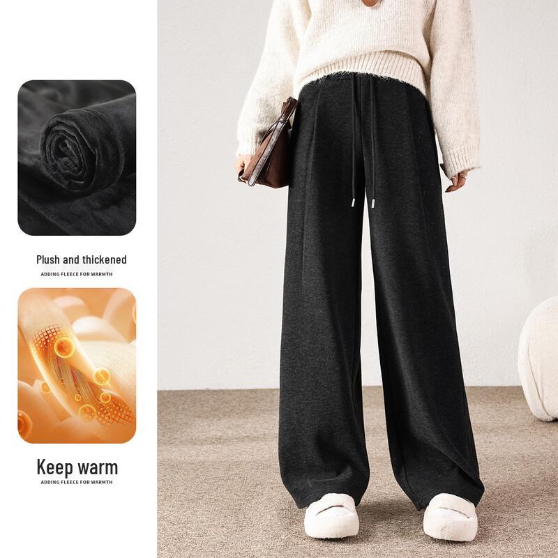 

Handu Yishe Women s Fleece-Lined High-Waist Wide-Leg Pants XL