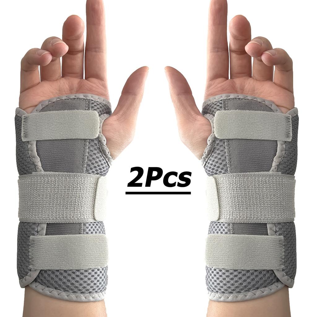 1 Paar Verstellbare Handgelenkstütze mit Doppelplatten-Stütze - Atmungsaktive Nylon-Sport-Tägliche Handgelenkstütze | Atmungsaktiver Komfort | Sicherer Sitz
