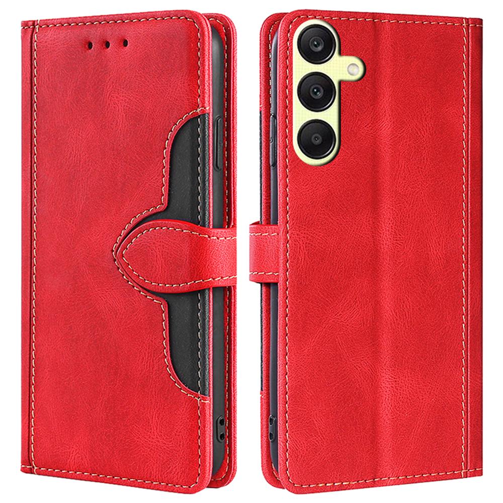 

Для Samsung Galaxy A25 5G (Глобальный) (161,0 х 76,5 х 8,3 мм) Кожаный чехол-подставка-кошелек для телефона Red