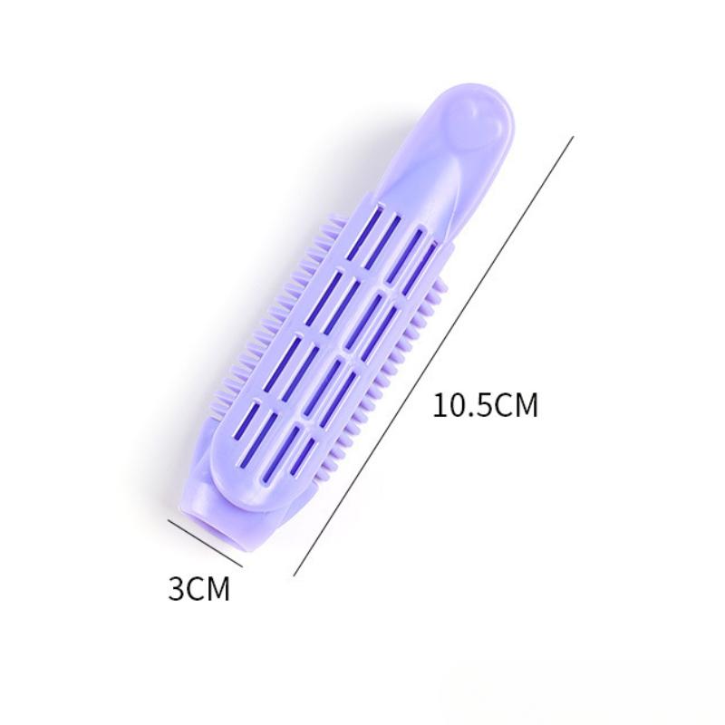 

1/2/4 шт. Пушистые объемные зажимы для корней волос - Самофиксирующийся инструмент для укладки волос для мгновенной челки и DIY бигуди для волос для женщин 4PCS светло-фиолетовый