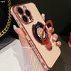 For For Iphone 16 Pro Max  Plating Flower Frame Holder Stand Phone Case For For Iphone 17 Air 11 12 13 Mini 14 15 16 Plus Cover