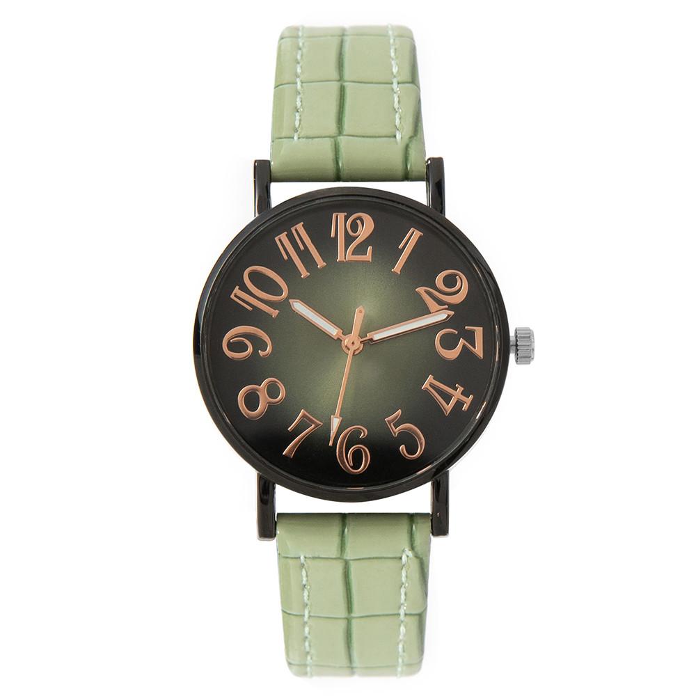 

Роскошные женские часы Модные винтажные цифровые женские кварцевые часы Повседневный клетчатый кожаный ремешок Женские часы Платье Наручные часы зелёный