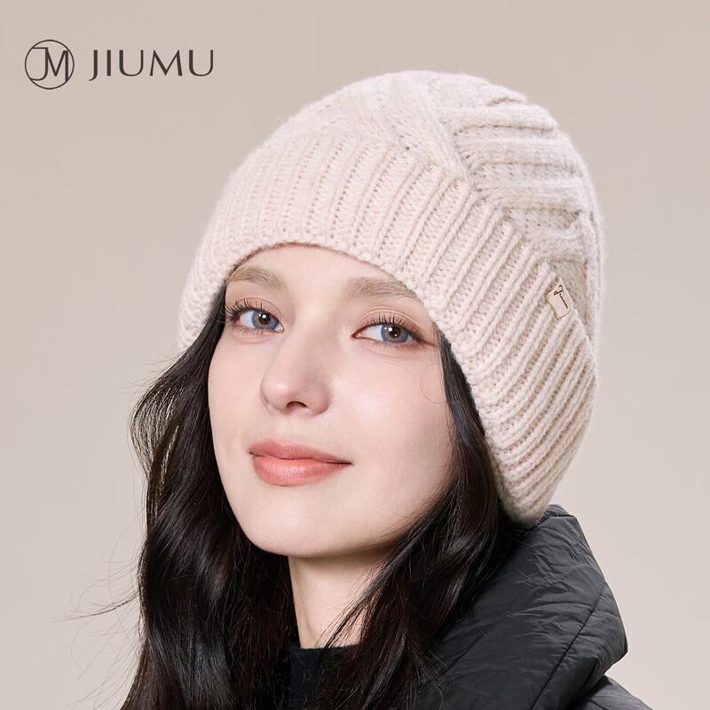 

JIUMU Women s Pure Wool Winter Knitted Beanie One Size