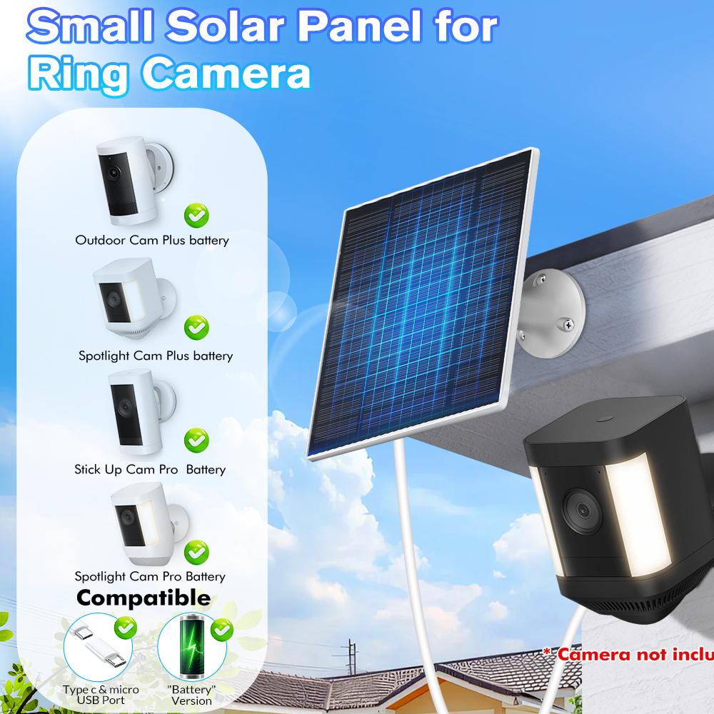 4W 5V Solar Panel Monitoring Camera Charging Panel with Bracket For Outdoor Spotlight Security Camera Battery Power Charger