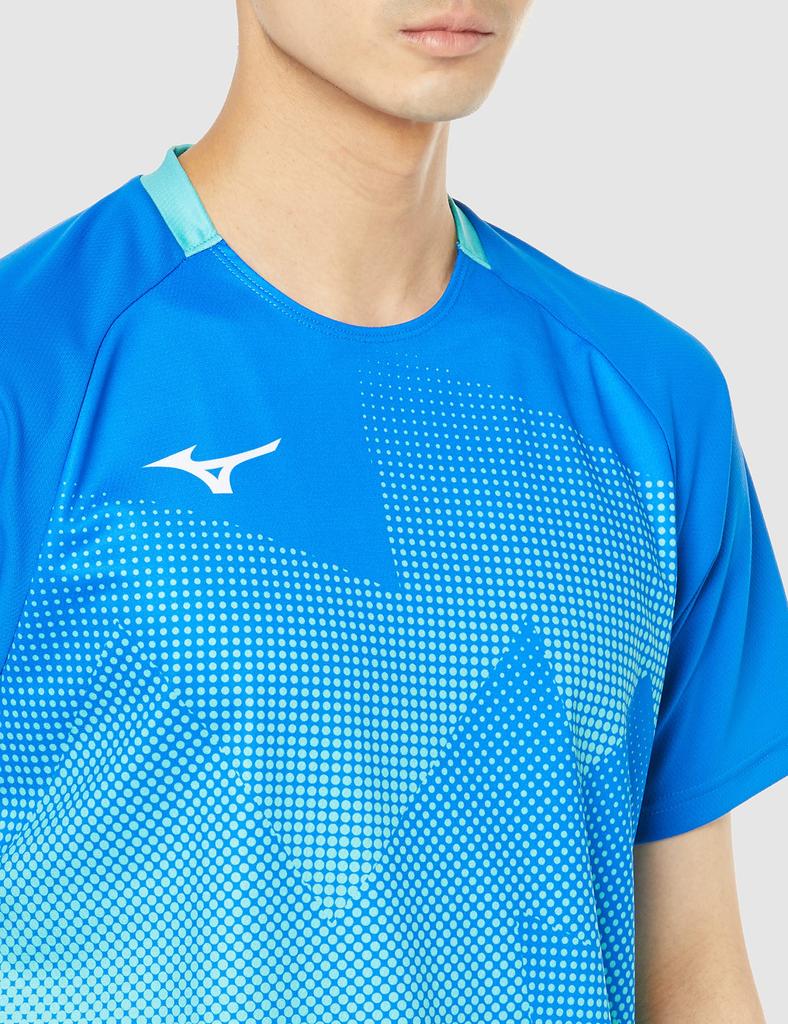 Tennis Wear Game Shirt Sweat Absorbent Quick Drying Dynamotion Fit Badminton 62JA2503 Peace Blue S [Mizuno]