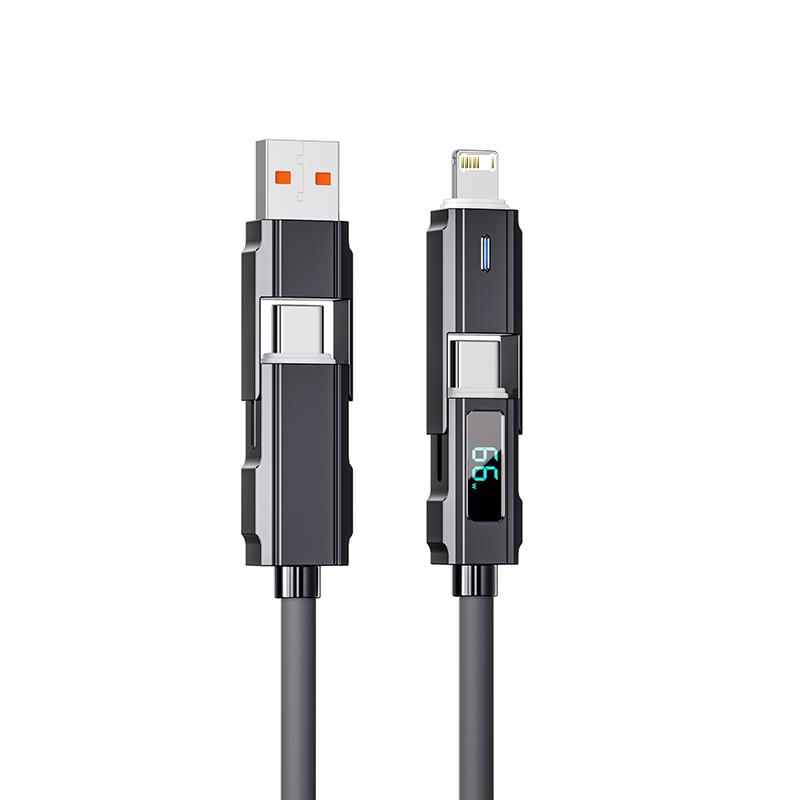 5A Handykabel 4-in-1 66W PD Schnellladung USB-C auf Type-C auf iOS Geeignet für iPhone iPad Huawei Xiaomi Samsung Redmi