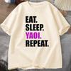 Eat Sleep Yaoi Repeat T Shirt Unisexga Tshirt Unisex Breathable TShirt Short Sleeve Round Neck Tees Clothes Tops