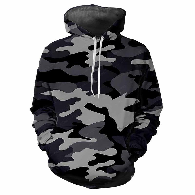 Jungle Camouflage Printed Hoodie Men Spring Autumn Street Sweatshirt Loose Casual Outdoor Sports Top Long Sleeve Hoodies