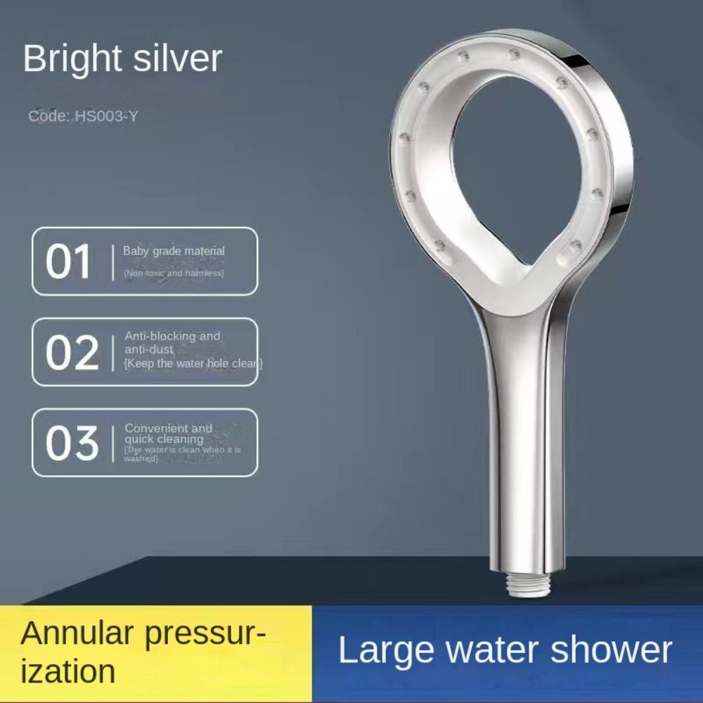 Universal Interface Pressurized Shower Head Supercharged High Pressure Shower Spray Nozzle Large Discharge Water Saving