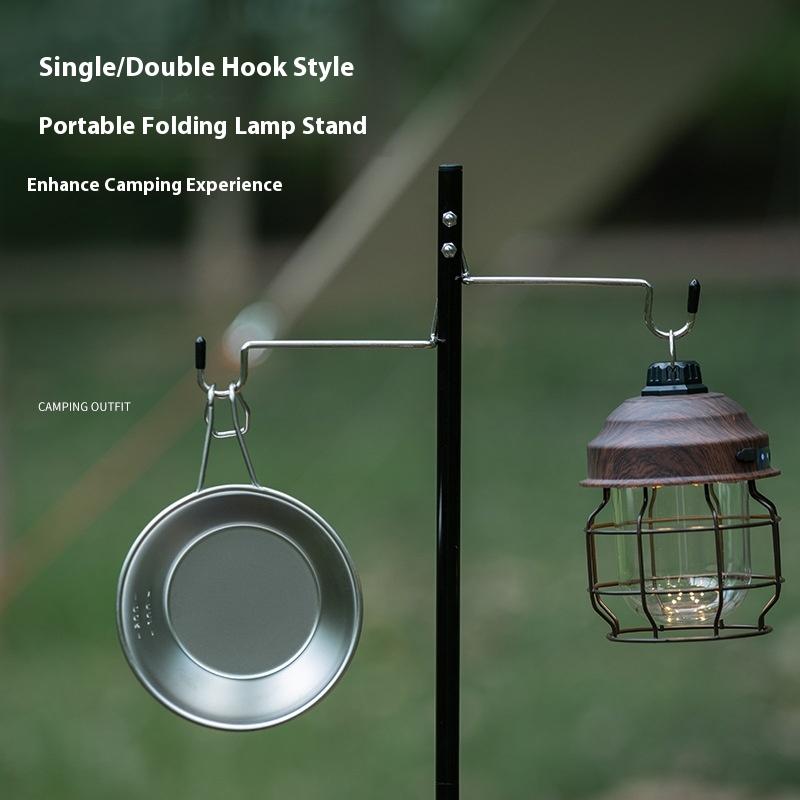 Outdoor Camping Lantern Stand, Tabletop Aluminum Alloy Detachable Lantern Hangers Portable Lighting Brackets, Hiking Equipment