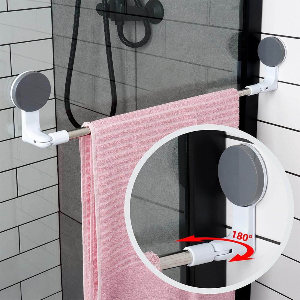 Bathroom Towel Rack with Suction Cups, Wall-Mounted, No-Drilling