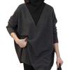 2025 New European-Style Ribbed High Neck Long Sleeve Top for Women - Loose, Slimming Fit