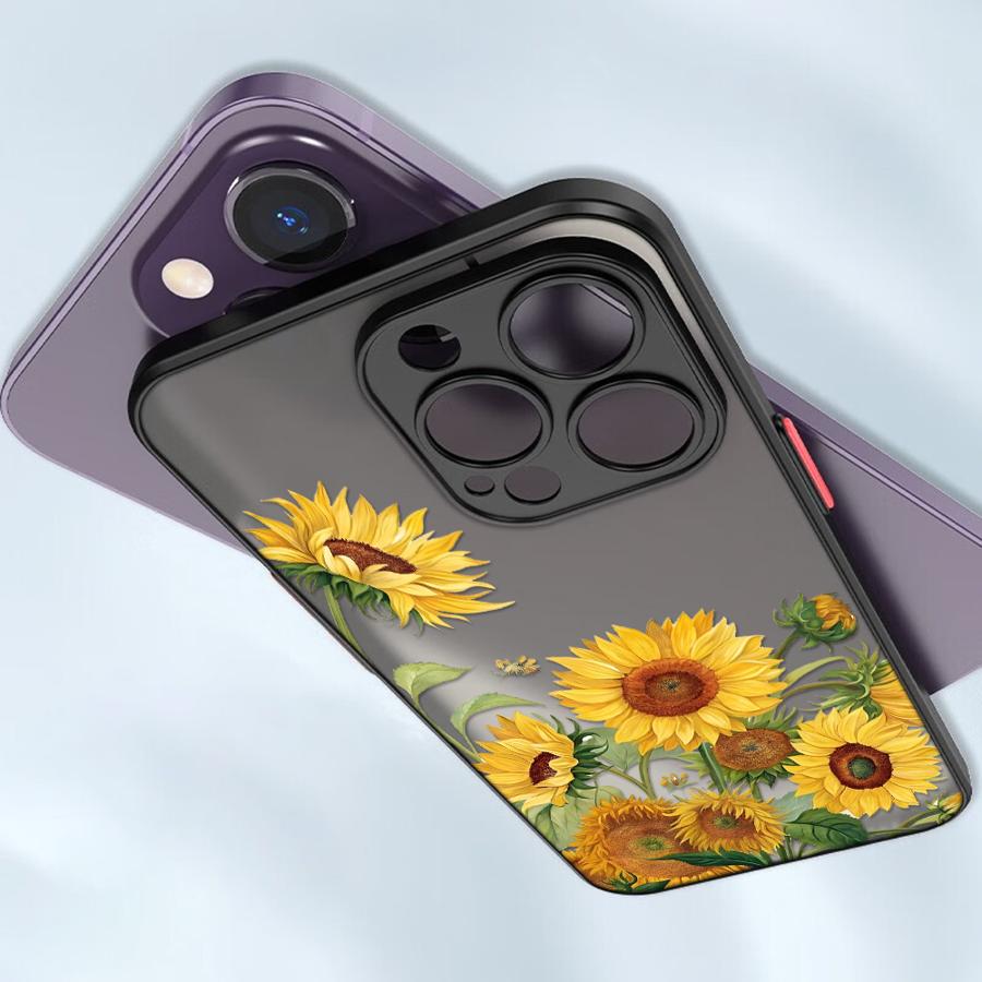 Case for iPhone 17 Pro Max 11 14 16 Plus 15 7 8 SE XS XR 13 Mini 12 Air Funda Back Phone Cover Flower Sunflower