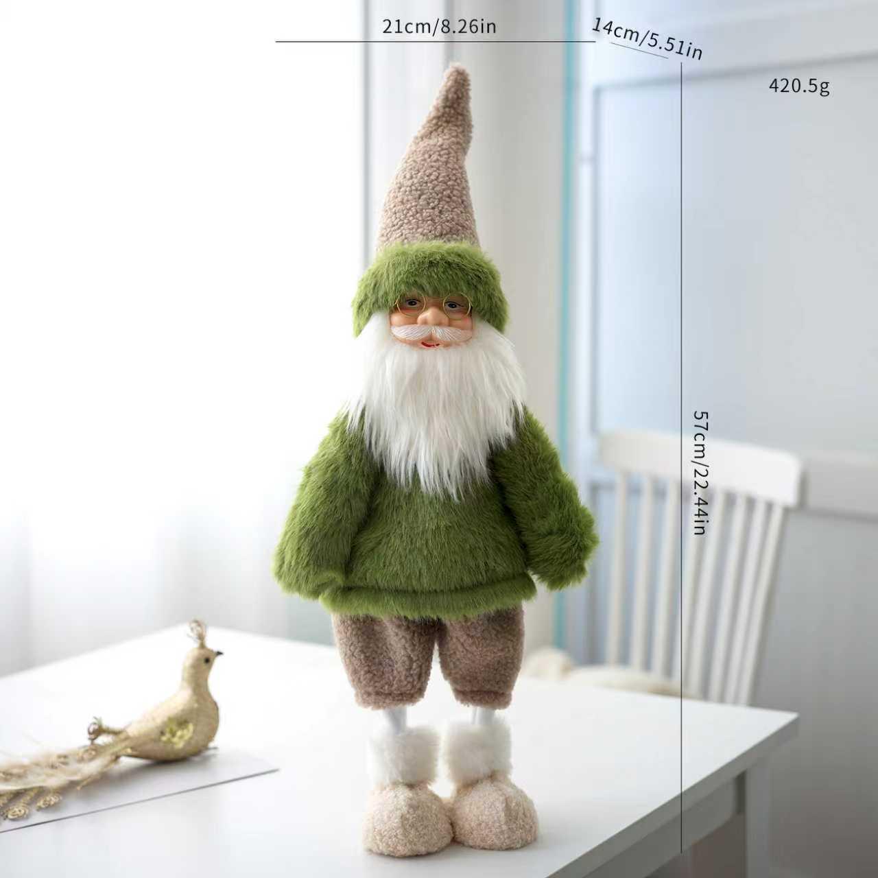 Faceless Old Man Doll Christmas Ornament with Rudolph Nordic Design