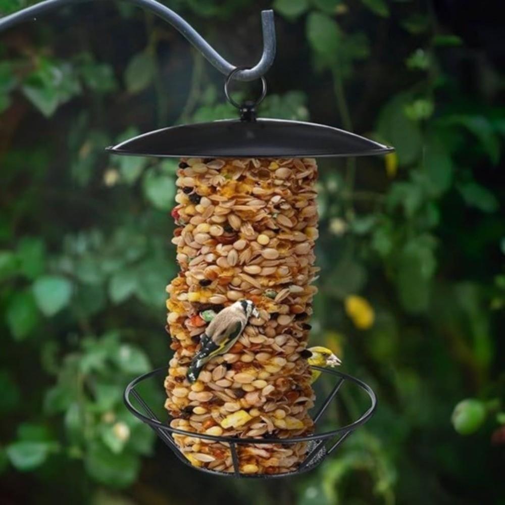 Large Capacity Hanging Bird Feeder Cylindrical Bird Feeding Tray Food Dispenser  Patio