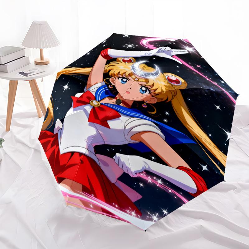 1pc Sailor Moon Umbrella, Sun Protection, And UV Shielding. It Has Eight Sturdy Ribs for Outdoor Use And Perfect As a Holiday Gift