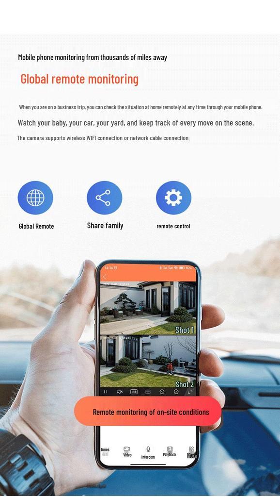 TUYA Doodle 360° Waterproof WiFi HD Surveillance Camera (Indoor/Outdoor, Dual Screen, Mobile Remote)