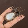 Natural Rainbow Moonstone Gemstone Copper Wire Wrap Spider Pendant 2.56" Y7u11