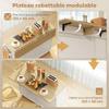 Kitchen Island, Fold-Down Countertop, Casters, 2 Drawers, Soft-Close Doors, Towel Rack, White