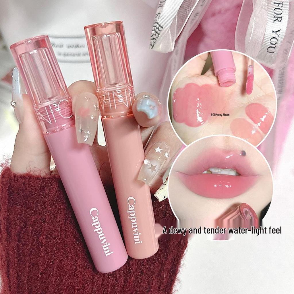 Cappuvini Beauty Juice Lip Glaze: Glossy Jelly Lipstick for Women and Students