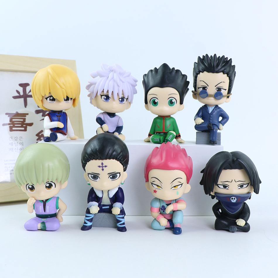 9cm Version Hunter Gon Freecss Anime Figure Alluka Zoldyck Action Chrollo Lucilfer/Kurapika Figurine Model Toy Q x Poseable Articulated Scale Detailed