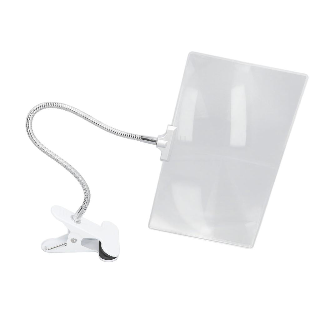 Large Magnifying Glass with Clip 4X Magnification Large Clear Lens Flexible Hose Magnifier for Reading Repair Crafts