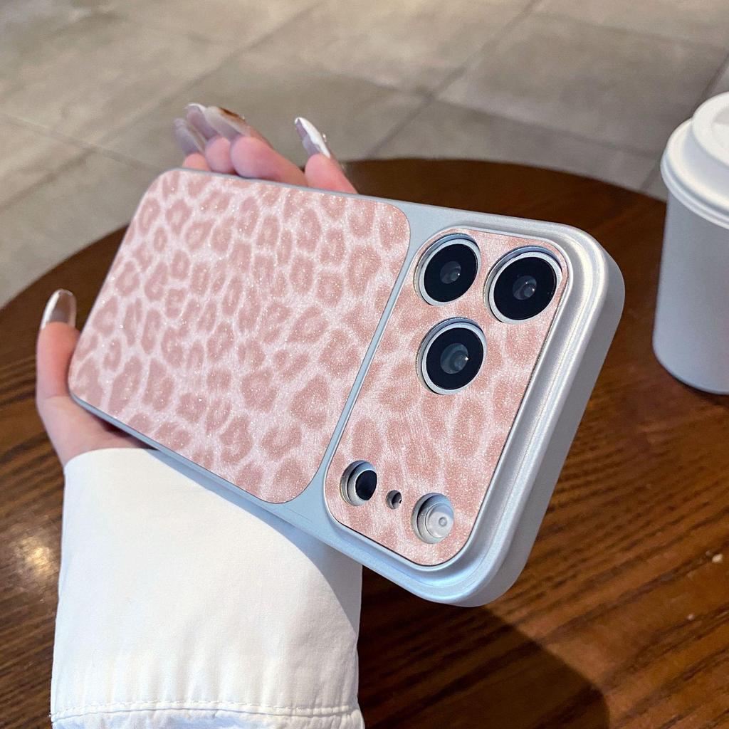 Leopard Glitter iPhone 17 Pro Max Case: Instantly Transforms to Phone Case with Precise Hole and Large Window Protection.