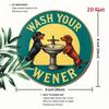 Metal Wall Art Sign Cute Dogs Vintage Round Kitchen Decor 8x8