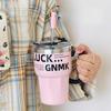 Stylish Straw Thermos Drinking Cup Big Cap Simple Coffee Cup Girls Office Stainless Water Mug Durable Durable Useful Useful