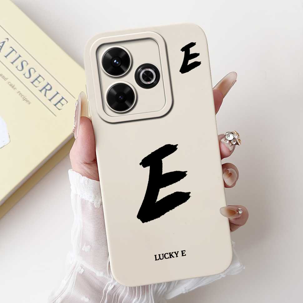 Casing For Xiaomi Redmi 13 Case Luxury Letter Cover For Redmi 12 13 Redmi13 Redmi12 4G Silicone Soft Shockproof Back Cover