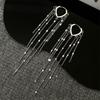 Fashionable Heart-Shaped Tassel Earrings, Light Luxury Style Long Ear Line, High-End Ear Buckle Women'S Exquisite Earrings