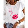 Women's fashion short-sleeved casual T-shirt clothes summer  clothing ladies print graphic tops