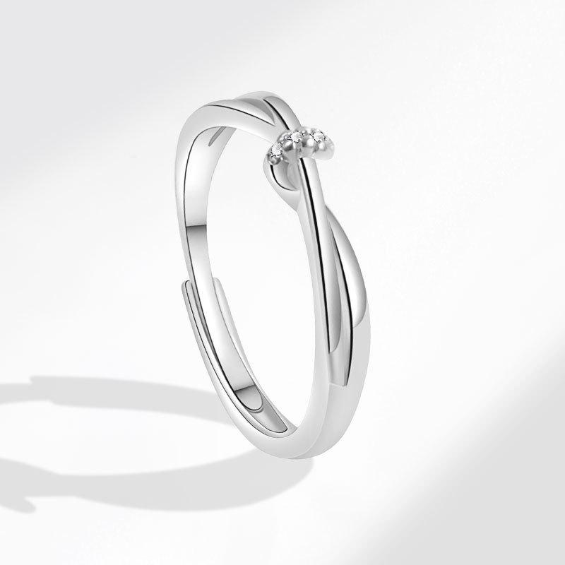 Two-Tone Twin Knot Couple Rings: Stylish Open Rings for Men & Women - Luxury Valentine's Day Gift