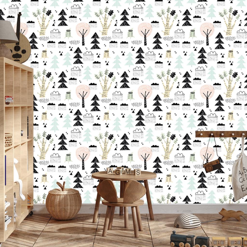 Wallpaper Trees Nature and Clouds for Living Room and Bedroom 50x1000