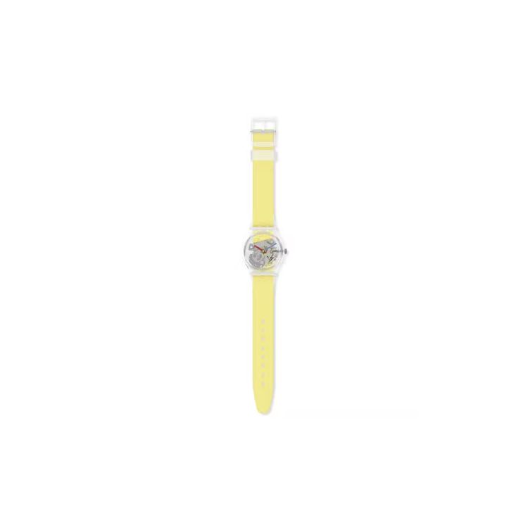Swatch Clear Series Quartz Movement Waterproof Design Womens Watch 34mm Skeleton Dial Plastic Case Silicone Strap Women watches GE291
