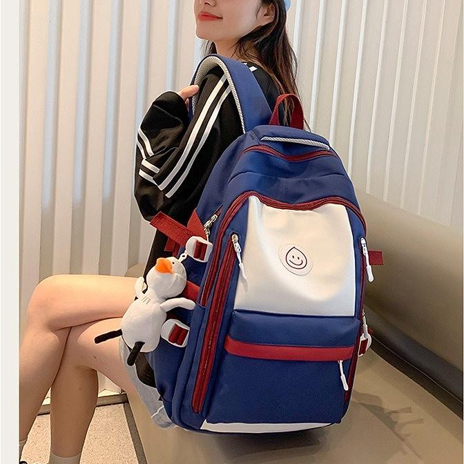 Casual School Backpack for Teen Girls Large Capacity Multi Pocket Bookbag Lightweight Travel Backpack College Daypack