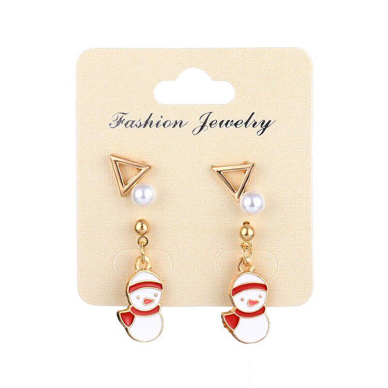 Charm Classic Pearl Stud Earrings Jewelry Ladies Beautiful Christmas Gifts Santa Claus Earrings