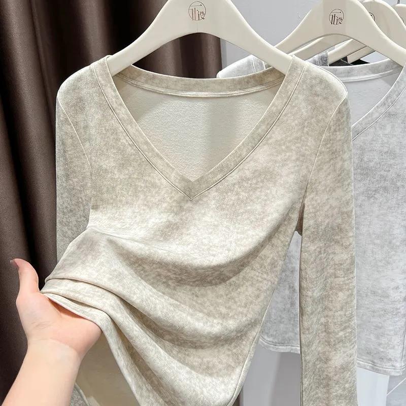 Pullovers Tops Women Long Sleeves Autumn Winter Blouse Oversized V Neck Loose Shirt Slim Pullover Tops