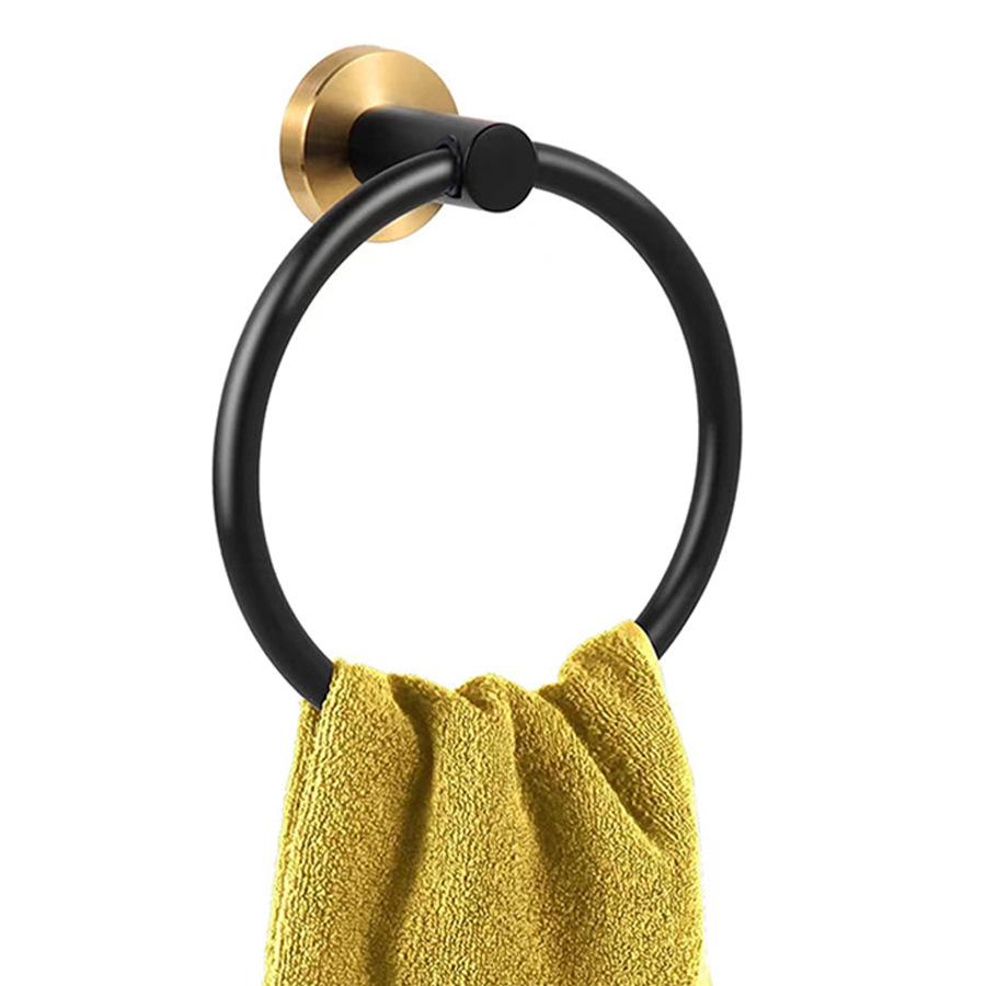 

Вешалка для полотенец и кольцо для ванной из нержавеющей стали - установка без проколов