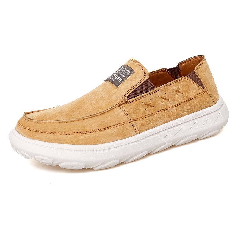 Large size 2024 leather retro loafers, pigskin foot loafers, casual shoes, one pedal, flat men's leather shoes, rest