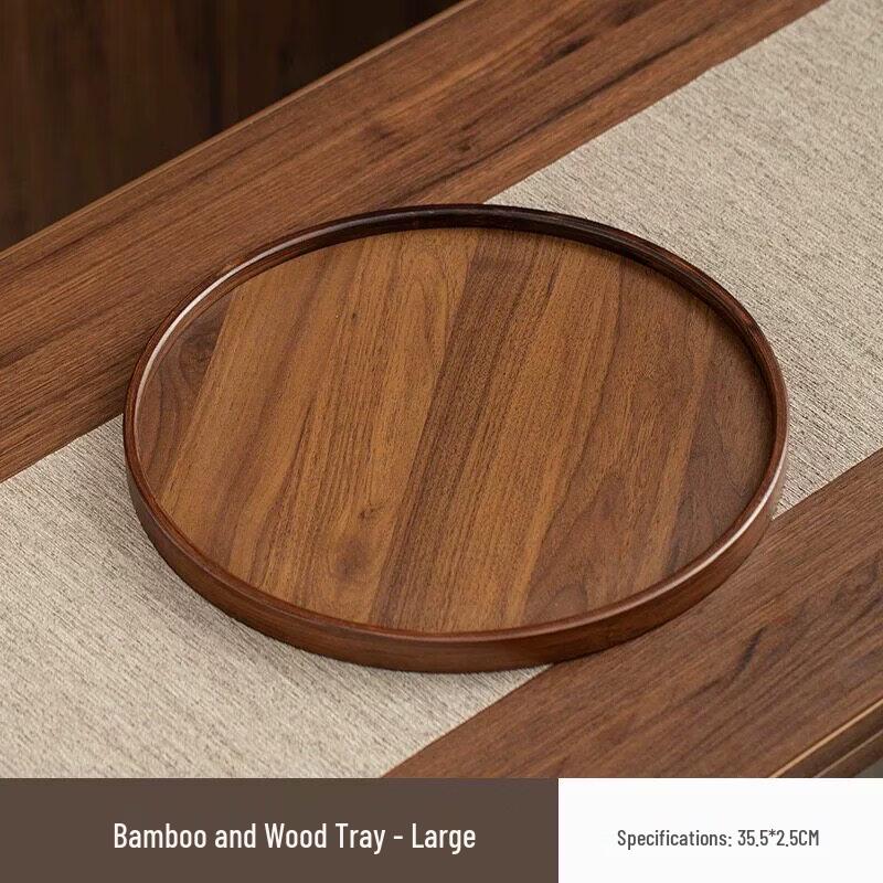 Jingbaodi Round Bamboo Tea Tray