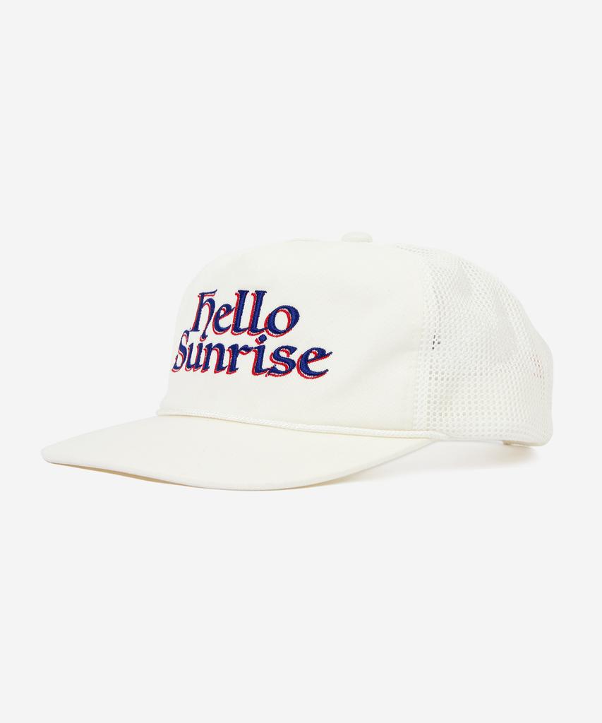 HELLO SUNRISE Heritage Logo Relaxed Fit 5P Cap_White