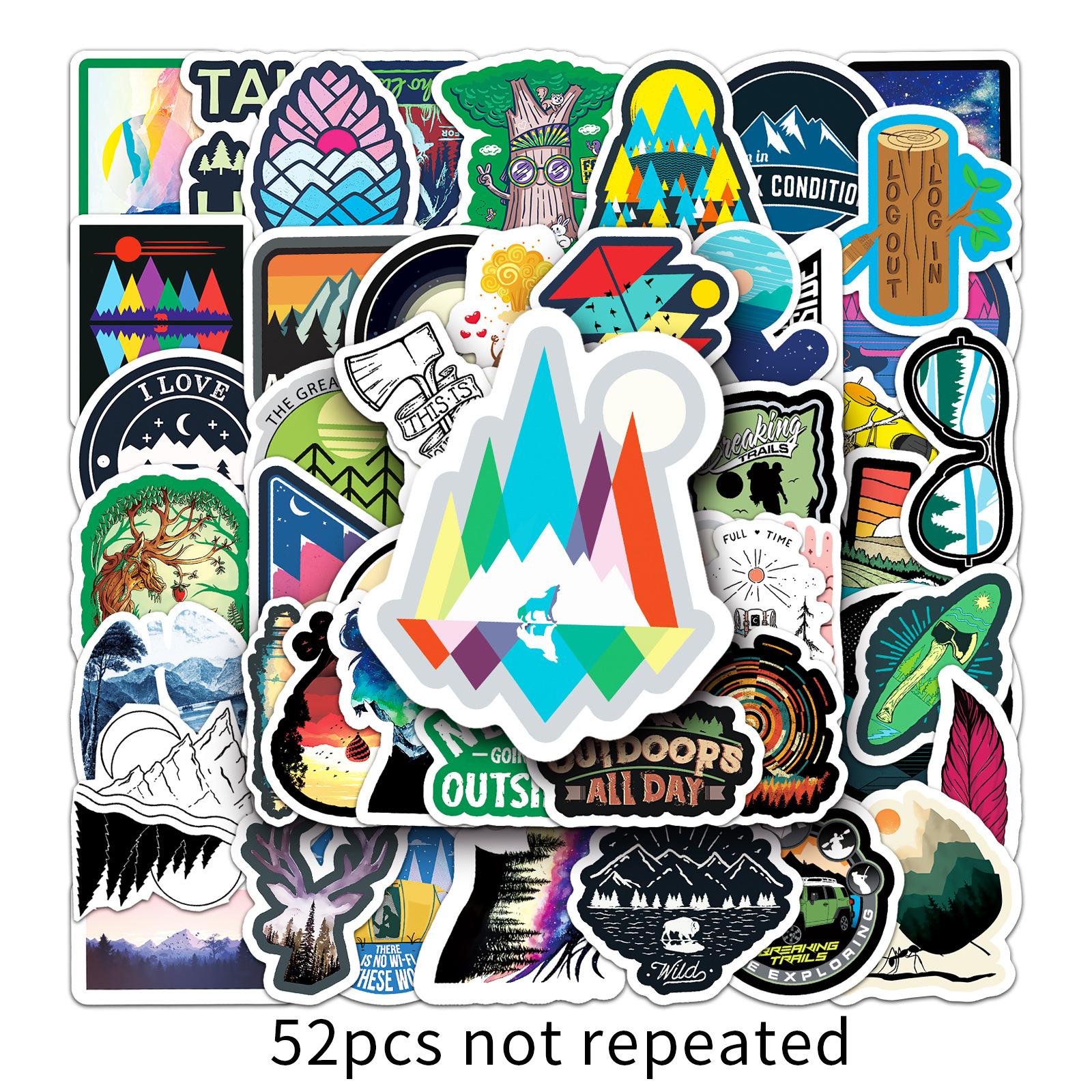 

52 Наружные Сцены Дудл Декоративный Чемодан Ноутбук Велосипед Мультяшный Автомобиль Водонепроницаемые Наклейки