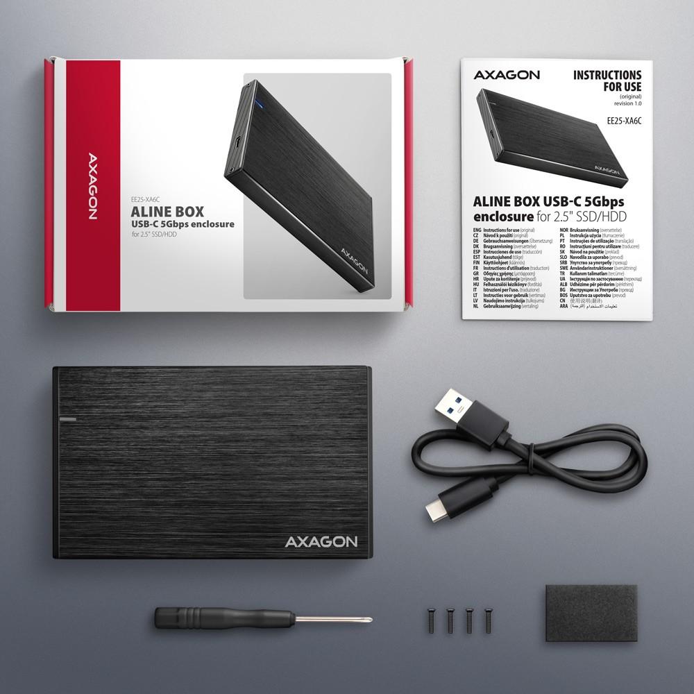 EE25-XA6C USB-C 3.2 Gen 1 SATA 6G 2,5 inci 5Gbps