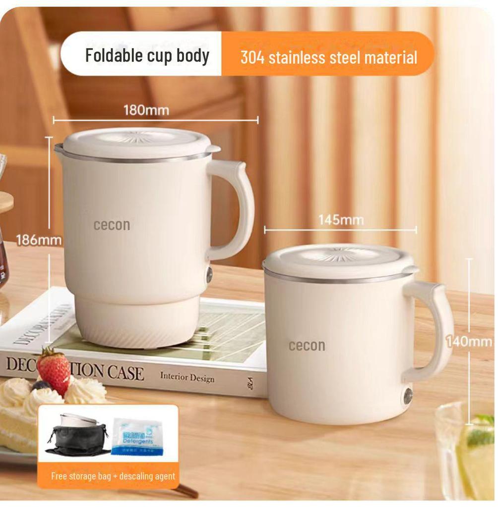 Xike Compact Folding Electric Travel Kettle - Insulated 304/316 Stainless Steel